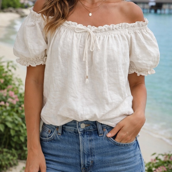 Reformation Tops - Reformation White 100% Linen Top size S